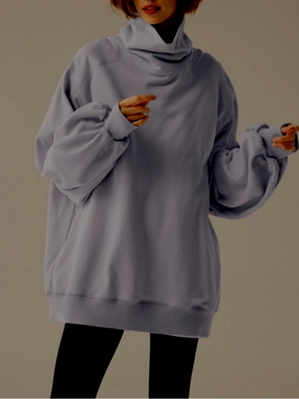 Bucket List Next Level Color Block Pullover Oversized Cream Peach Tan Sz Large